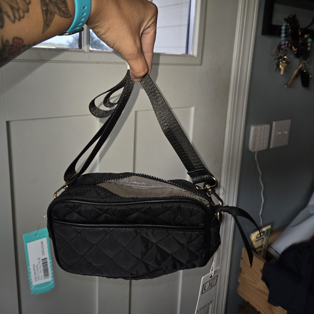 Urban Expressions Black Quilted Shoulder Bag